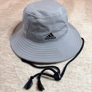 Adidas AEROREADY Bucket Hat Outdoor Sun‎ Protection Gray Embroidered Logo